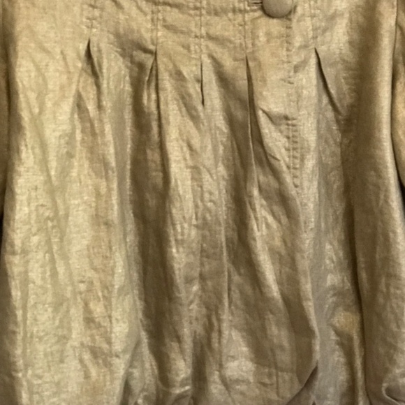 SPIEGEL Linen Cropped Jacket Linen Bolero Metallic Gold Women’s Plus Size 16 1X - Picture 3 of 16